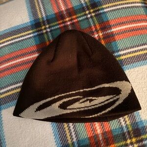 Black Beanie with White Swirl Pattern